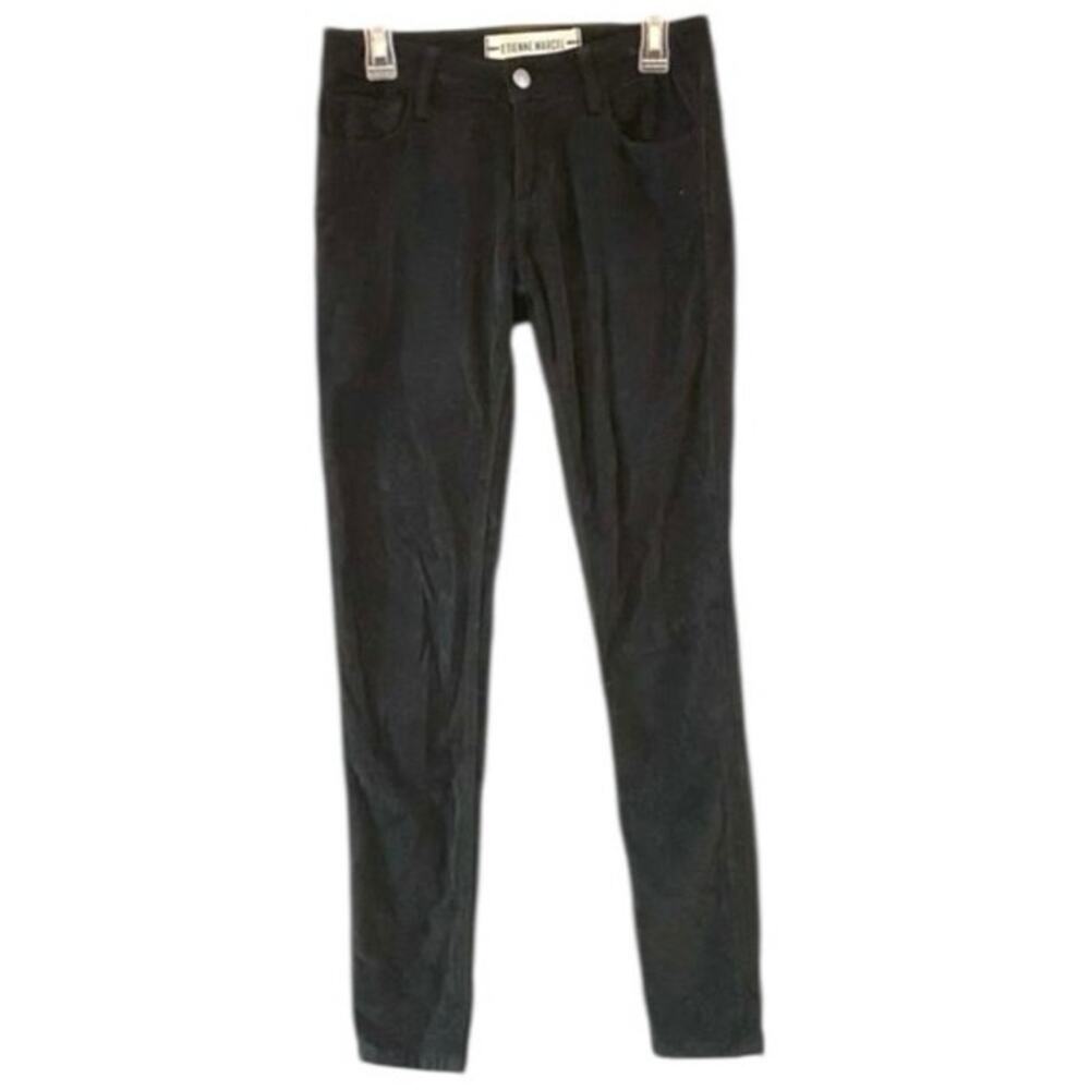 Etienne Marcel Corduroy Pants 24 Black Skinny Stretch Low Rise